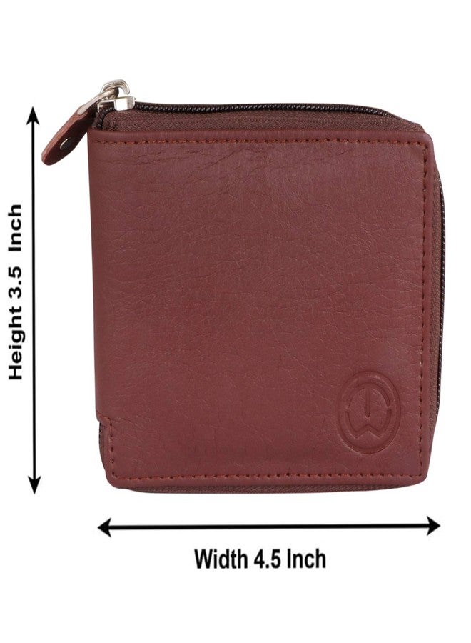 TnW Small Women's Wallet -PU Leather Multi Wallets | Credit Card Holder | Coin Purse Zipper -Small Secure Card Case/Gift Wallet for Women (Brown) - Image 4